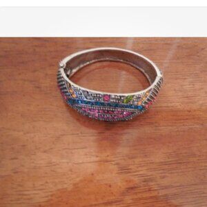 STUNNING LADIES MULTI GEM COLORED BANGLE  BRACELET